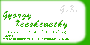 gyorgy kecskemethy business card